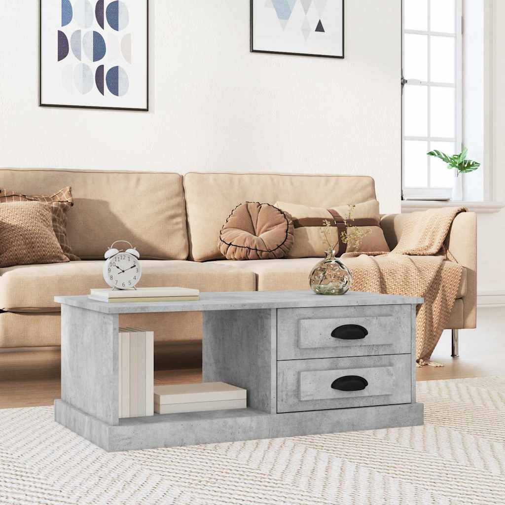 vidaXL Coffee Table Concrete Grey 90x50x35 cm Engineered Wood 1