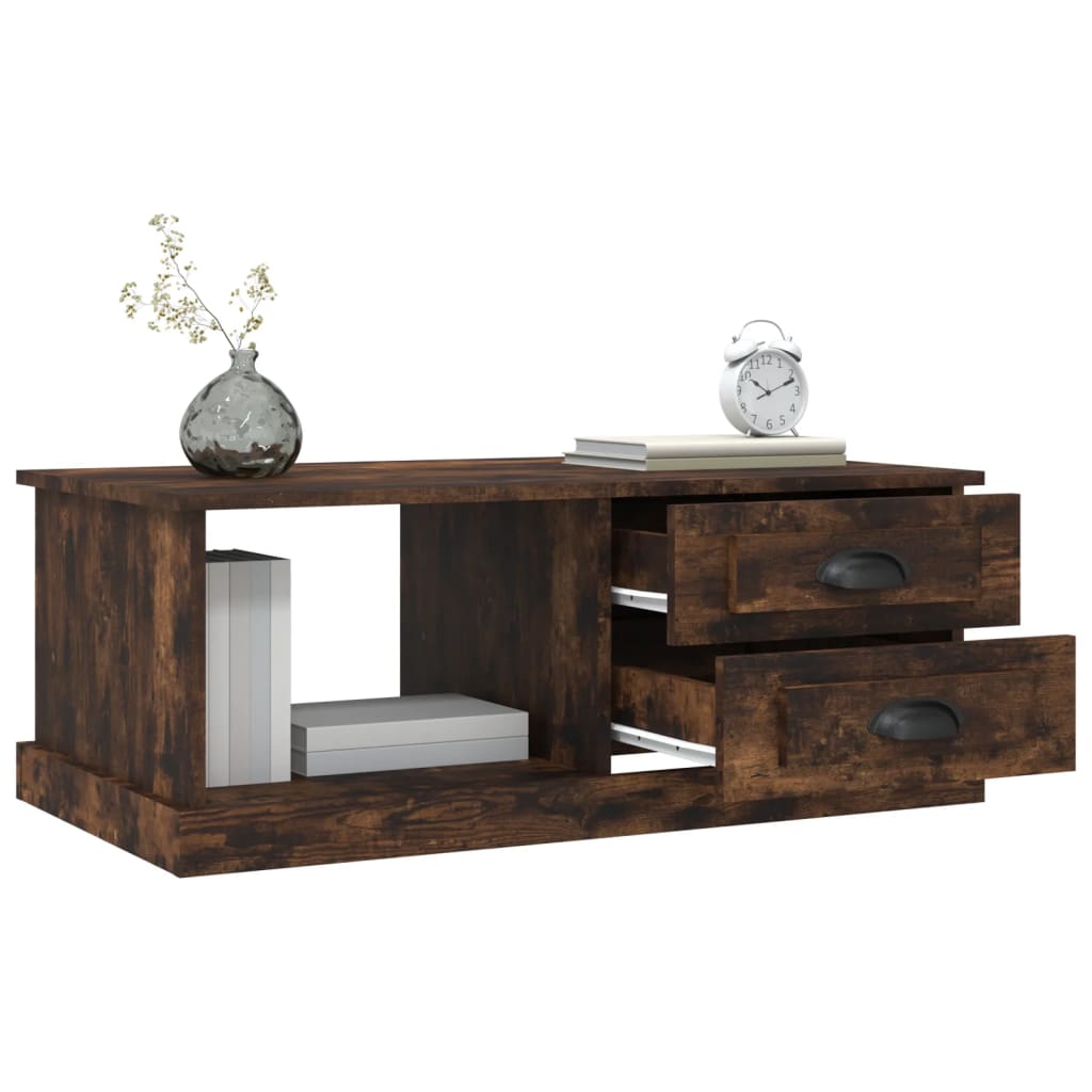 vidaXL Coffee Table Smoked Oak 90x50x35 cm Engineered Wood 5