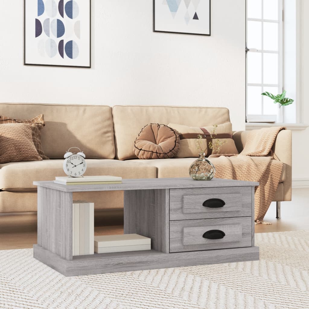 vidaXL Coffee Table Grey Sonoma 90x50x35 cm Engineered Wood 1