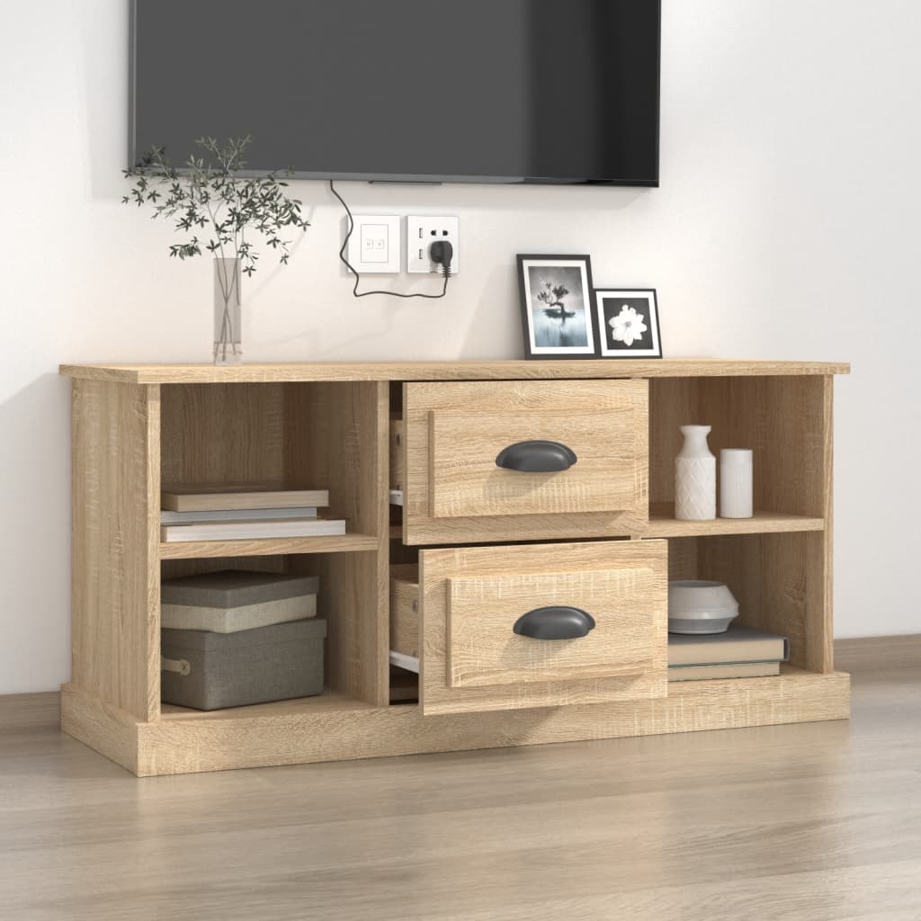 vidaXL TV Cabinet Sonoma Oak 99.5x35.5x48 cm Engineered Wood 3