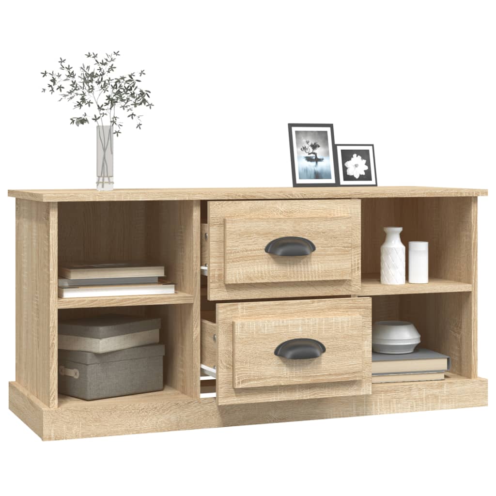 vidaXL TV Cabinet Sonoma Oak 99.5x35.5x48 cm Engineered Wood 5