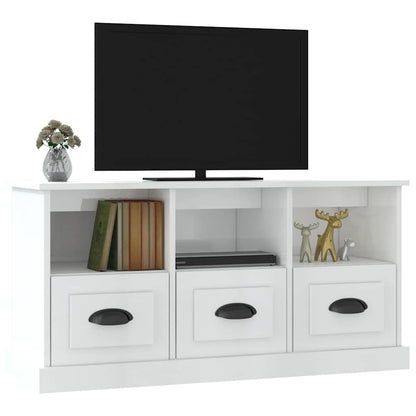 vidaXL TV Cabinet High Gloss White 100x35x50 cm Engineered Wood 4