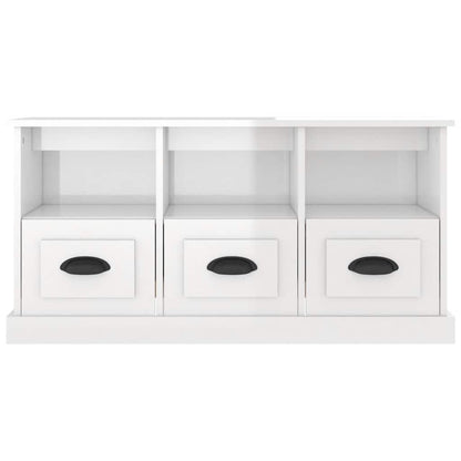 vidaXL TV Cabinet High Gloss White 100x35x50 cm Engineered Wood 6
