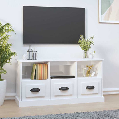 vidaXL TV Cabinet High Gloss White 100x35x50 cm Engineered Wood 1