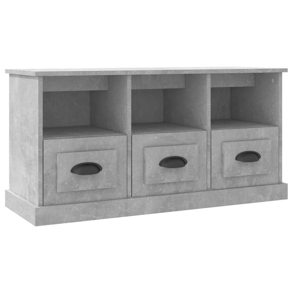 vidaXL TV Cabinet Concrete Grey 100x35x50 cm Engineered Wood 2