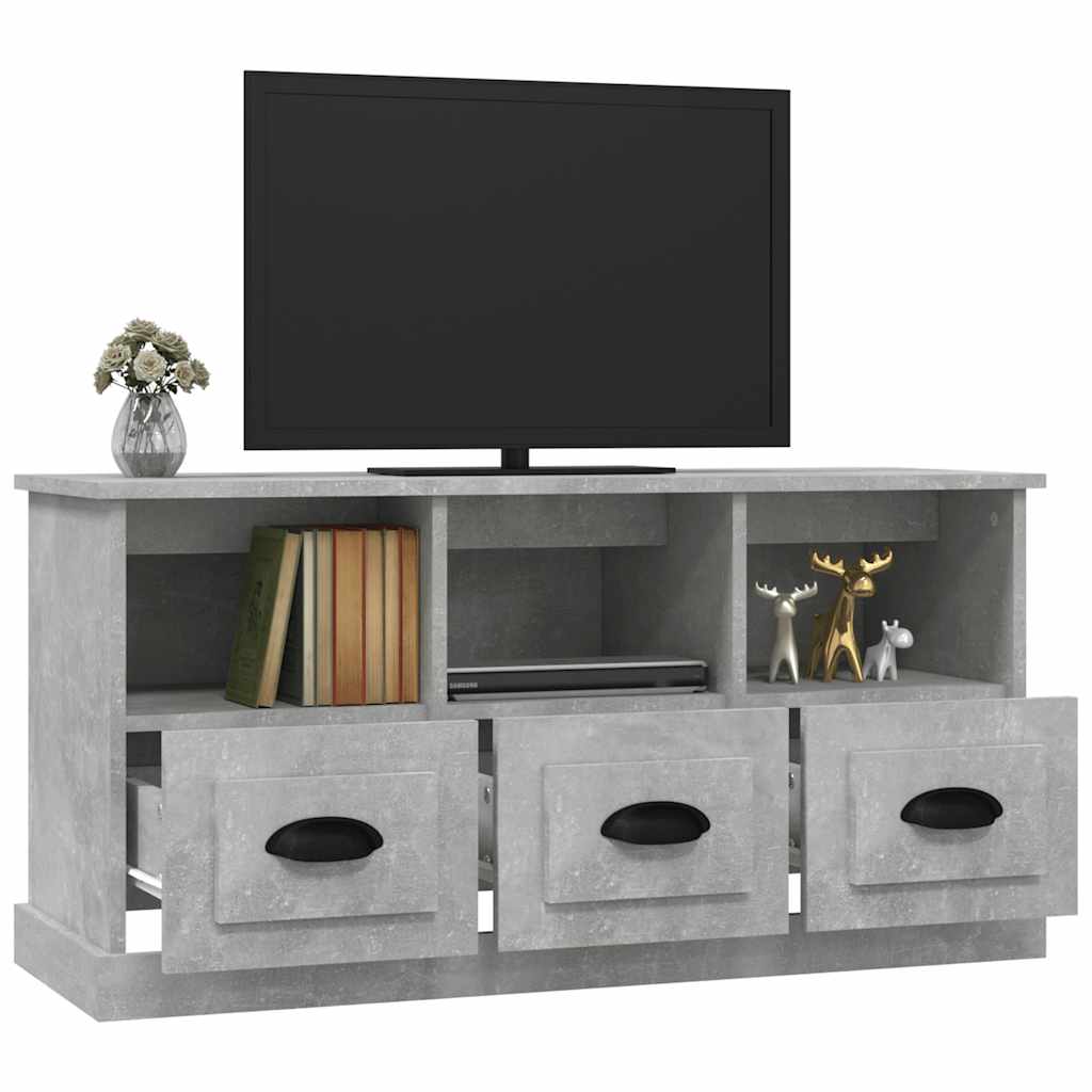 vidaXL TV Cabinet Concrete Grey 100x35x50 cm Engineered Wood 5