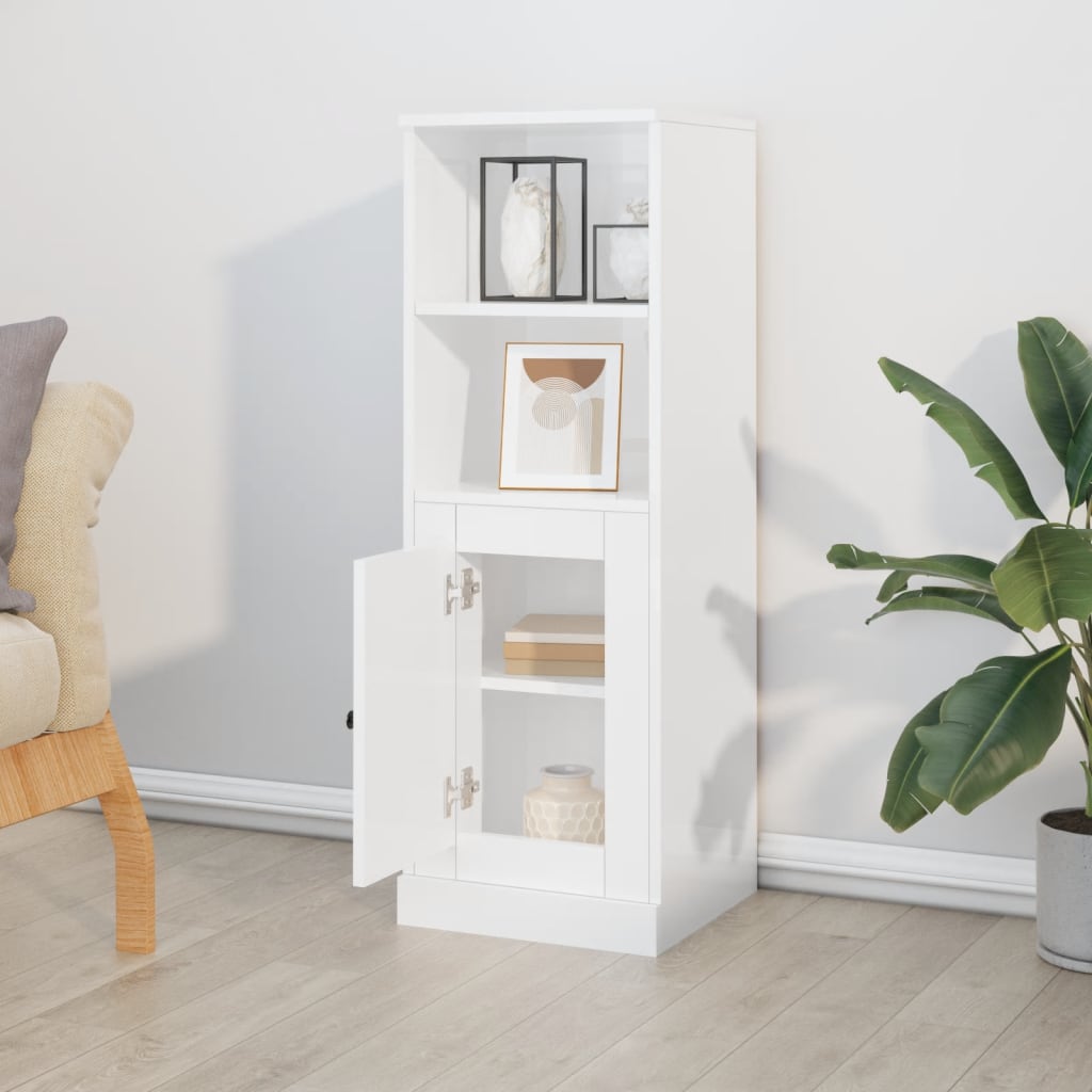 Highboard 36x35,5x103,5 cm Engineered Wood High gloss white