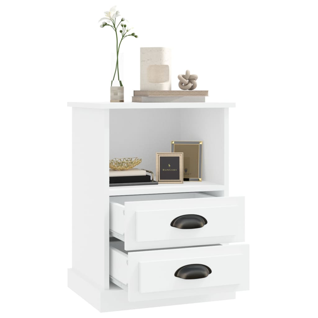 vidaXL Bedside Cabinet White 43x36x60 cm 5