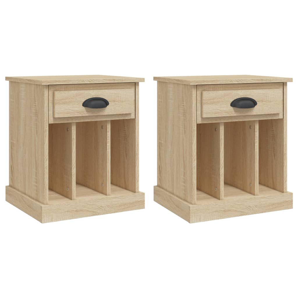vidaXL Bedside Cabinets 2 pcs Sonoma Oak 43x36x50 cm 2