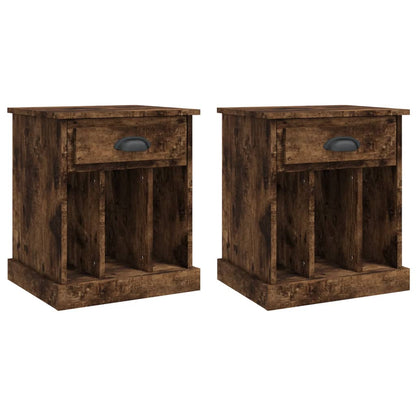 vidaXL Bedside Cabinets 2 pcs Smoked Oak 43x36x50 cm 2