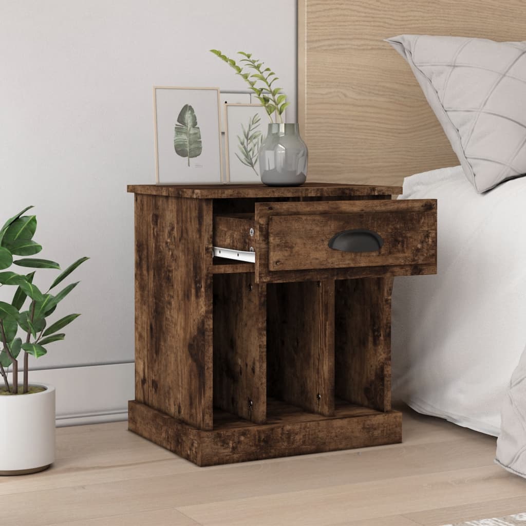vidaXL Bedside Cabinets 2 pcs Smoked Oak 43x36x50 cm 3