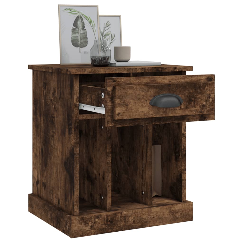 vidaXL Bedside Cabinets 2 pcs Smoked Oak 43x36x50 cm 5