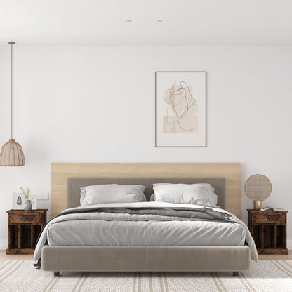 vidaXL Bedside Cabinets 2 pcs Smoked Oak 43x36x50 cm 1