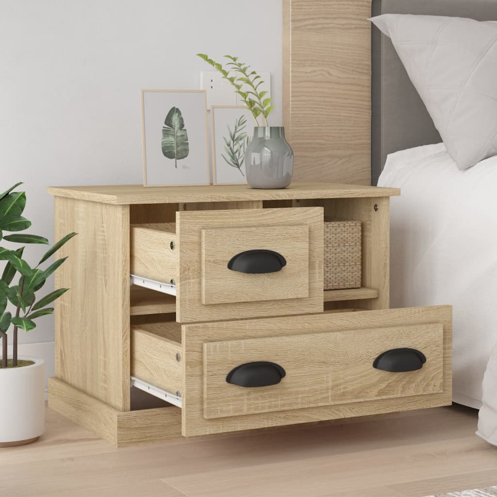vidaXL Bedside Cabinet Sonoma Oak 60x39x45 cm 3