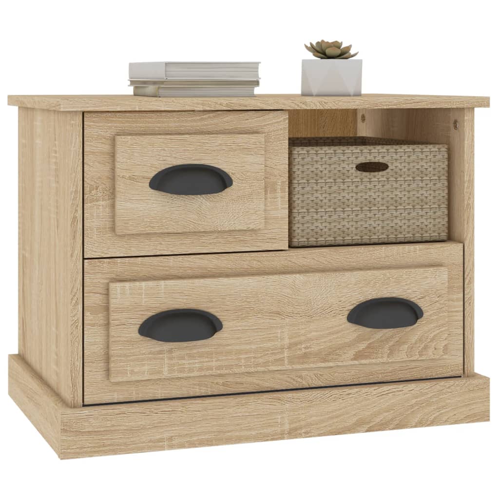 vidaXL Bedside Cabinet Sonoma Oak 60x39x45 cm 4