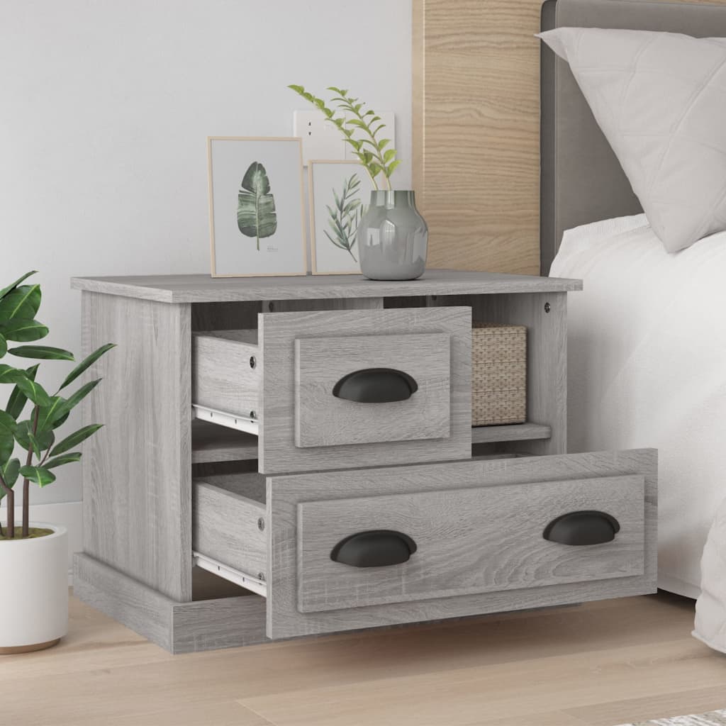 Bedside Cabinet Grey Sonoma