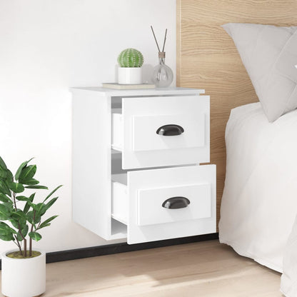 vidaXL Wall-mounted Bedside Cabinets 2 pcs High Gloss White 41.5x36x53cm 4
