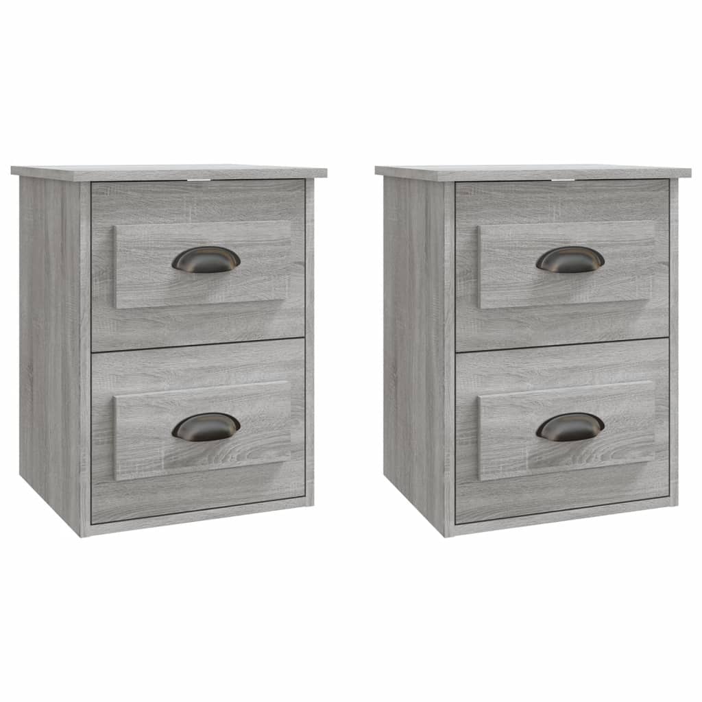 vidaXL Wall-mounted Bedside Cabinets 2 pcs Grey Sonoma 41.5x36x53cm 2