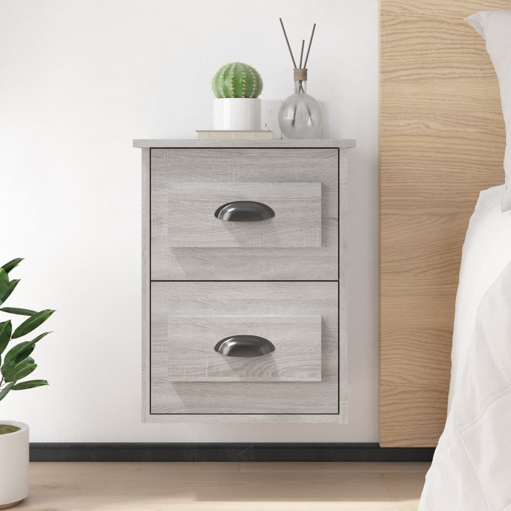 vidaXL Wall-mounted Bedside Cabinets 2 pcs Grey Sonoma 41.5x36x53cm 1