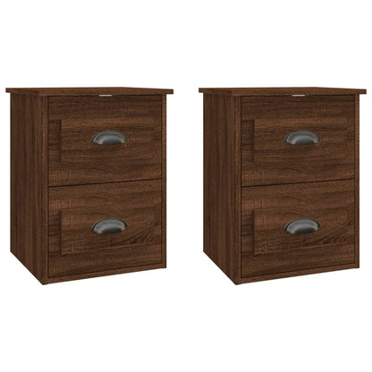 vidaXL Wall-mounted Bedside Cabinets 2 pcs Brown Oak 41.5x36x53cm 2