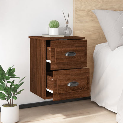 vidaXL Wall-mounted Bedside Cabinets 2 pcs Brown Oak 41.5x36x53cm 4