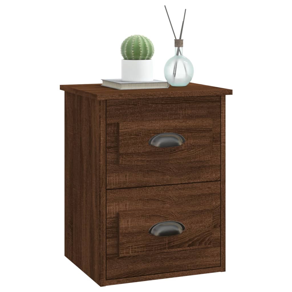 vidaXL Wall-mounted Bedside Cabinets 2 pcs Brown Oak 41.5x36x53cm 5