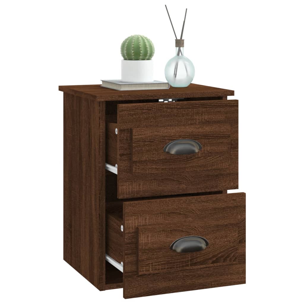 vidaXL Wall-mounted Bedside Cabinets 2 pcs Brown Oak 41.5x36x53cm 6