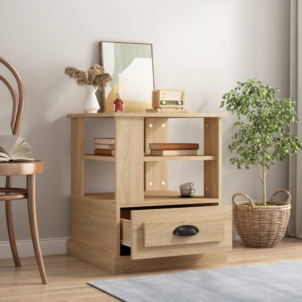 vidaXL Side Table Sonoma Oak 50x50x60 cm Engineered Wood 3