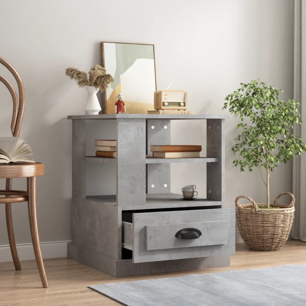 vidaXL Side Table Concrete Grey 50x50x60 cm Engineered Wood 3