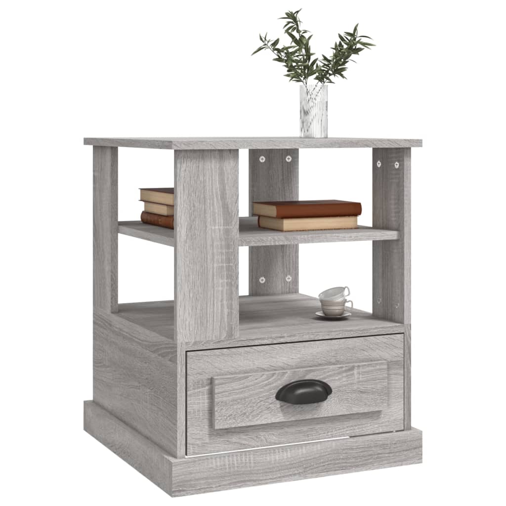 vidaXL Side Table Grey Sonoma 50x50x60 cm Engineered Wood 4