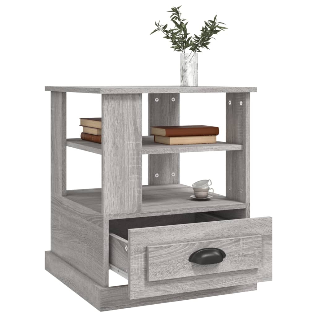 vidaXL Side Table Grey Sonoma 50x50x60 cm Engineered Wood 5
