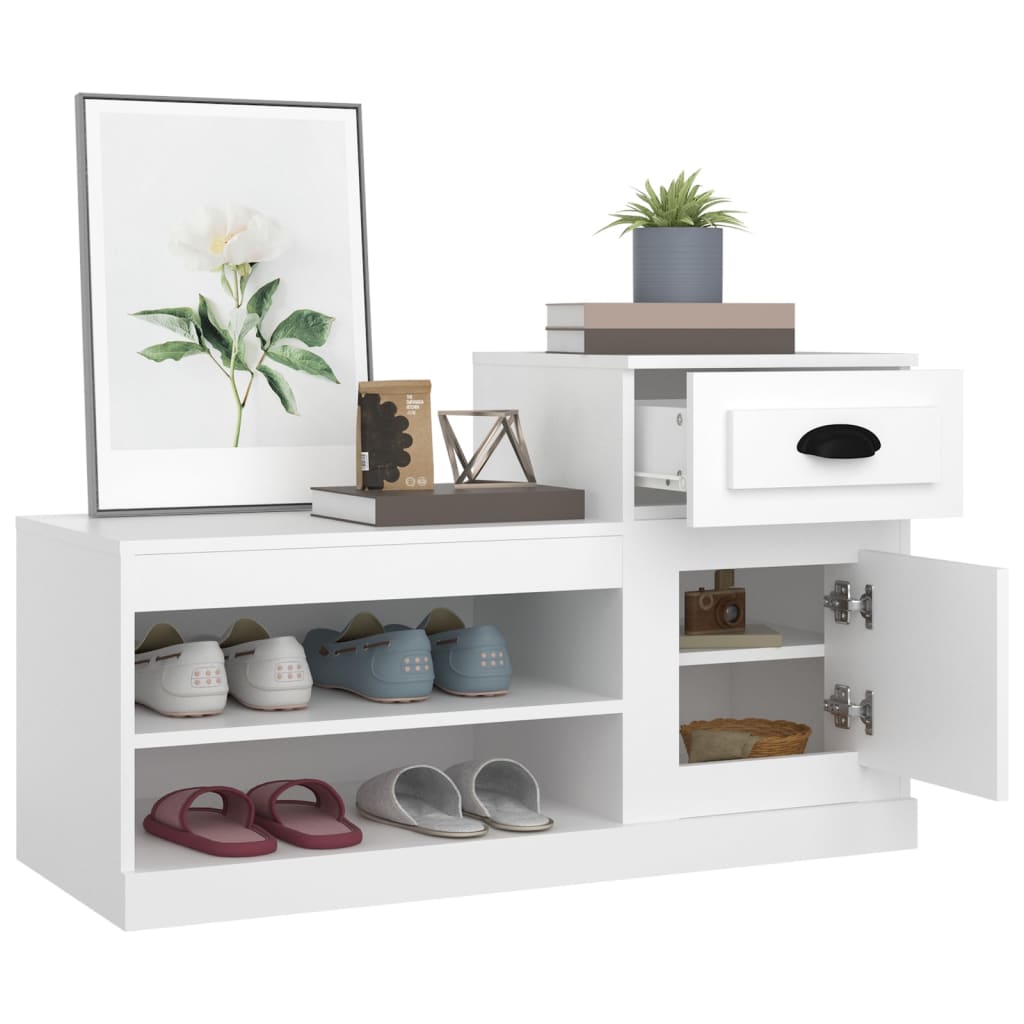 vidaXL Shoe Cabinet White 100x42x60 cm Engineered Wood 5