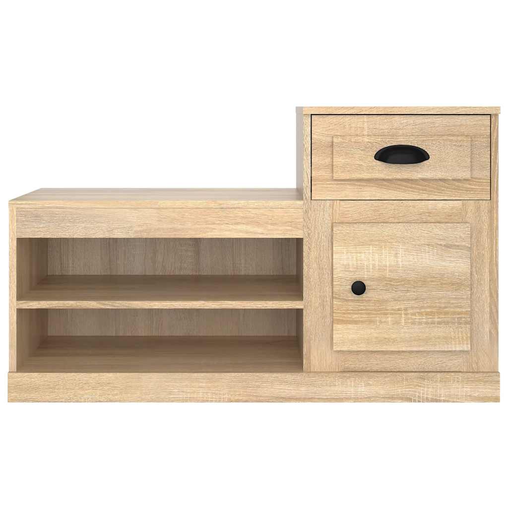 vidaXL Shoe Cabinet Sonoma Oak 100x42x60 cm Engineered Wood 6