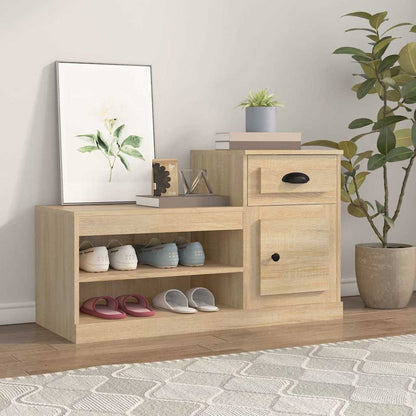 vidaXL Shoe Cabinet Sonoma Oak 100x42x60 cm Engineered Wood 1