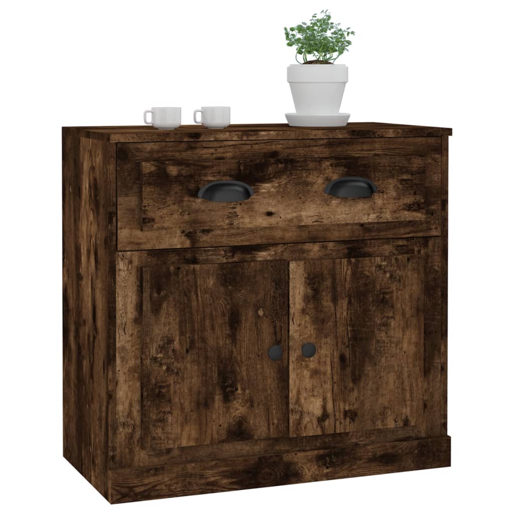 vidaXL Sideboard Smoked Oak 70x35.5x67.5 cm Engineered Wood 4