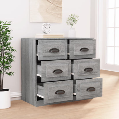 vidaXL Sideboard Grey Sonoma 70x35.5x67.5 cm Engineered Wood 3