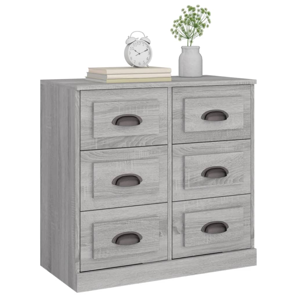 vidaXL Sideboard Grey Sonoma 70x35.5x67.5 cm Engineered Wood 4