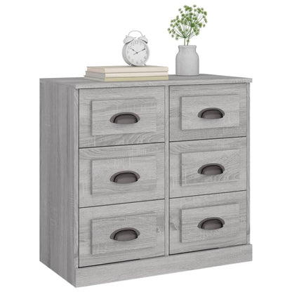 vidaXL Sideboard Grey Sonoma 70x35.5x67.5 cm Engineered Wood 4