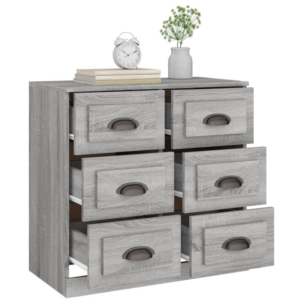 vidaXL Sideboard Grey Sonoma 70x35.5x67.5 cm Engineered Wood 5