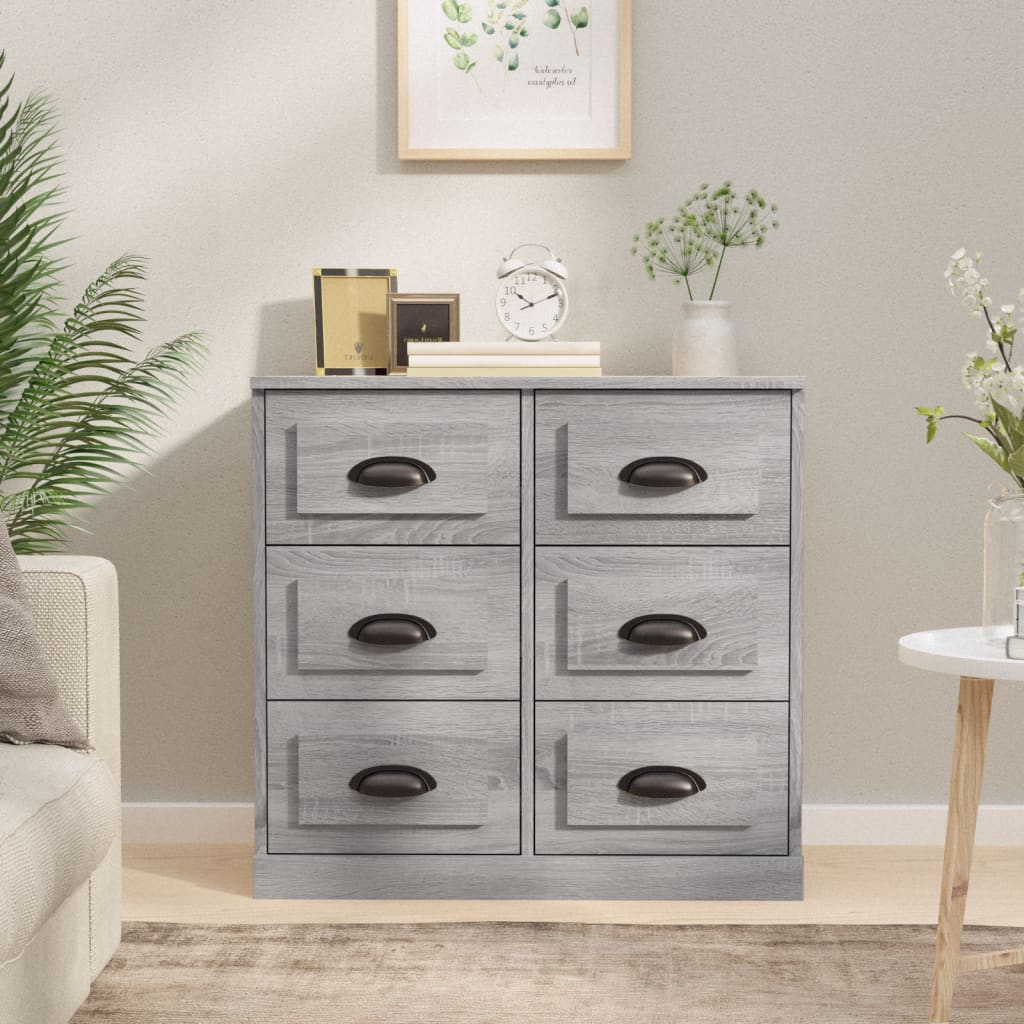 vidaXL Sideboard Grey Sonoma 70x35.5x67.5 cm Engineered Wood 1