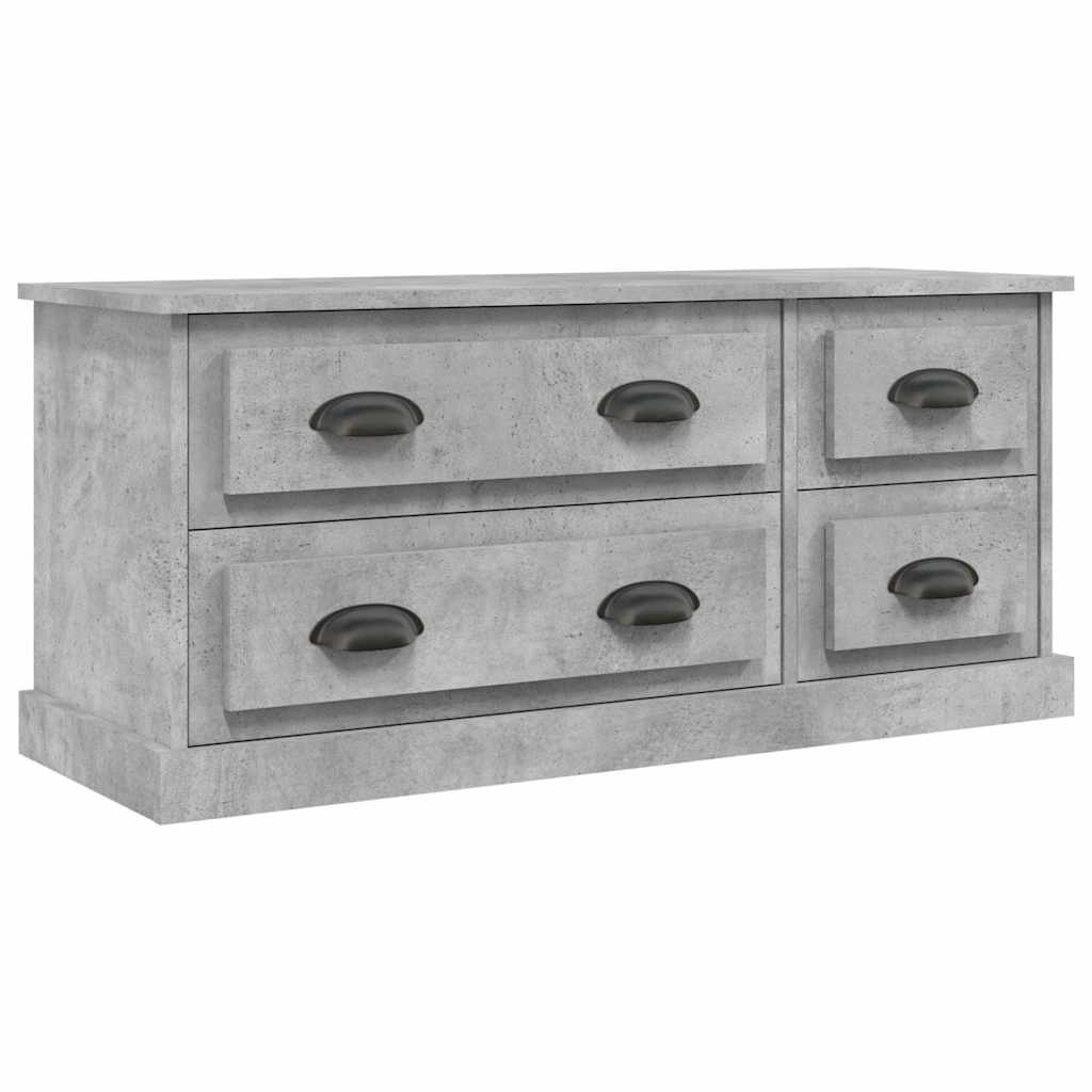 vidaXL TV Cabinet Concrete Grey 100x35.5x45 cm Engineered Wood 2