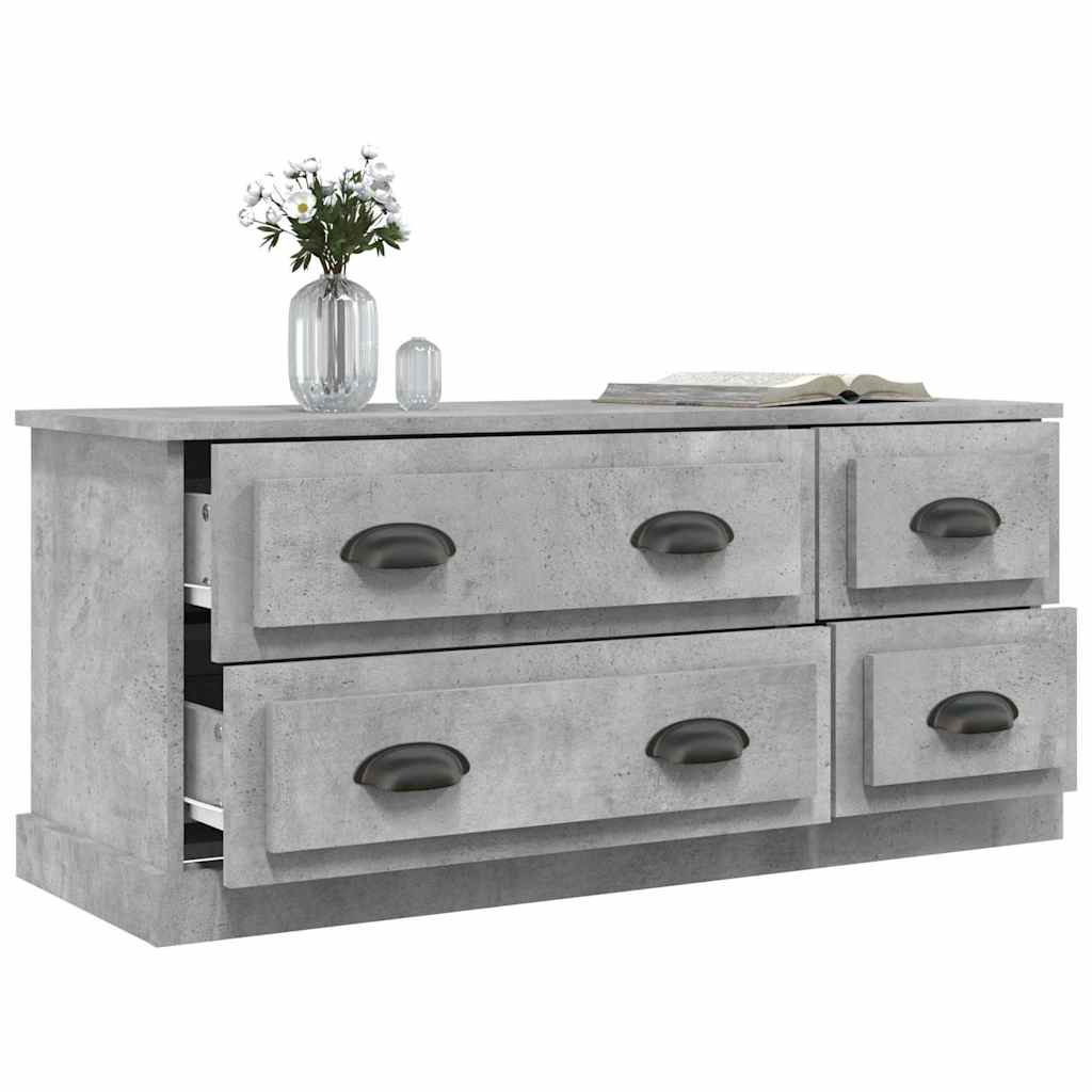 vidaXL TV Cabinet Concrete Grey 100x35.5x45 cm Engineered Wood 5
