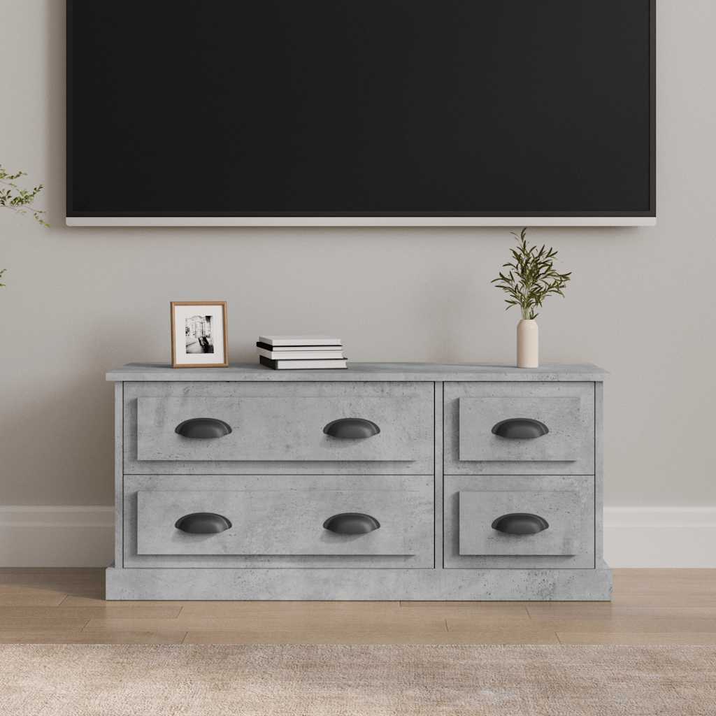 vidaXL TV Cabinet Concrete Grey 100x35.5x45 cm Engineered Wood 1