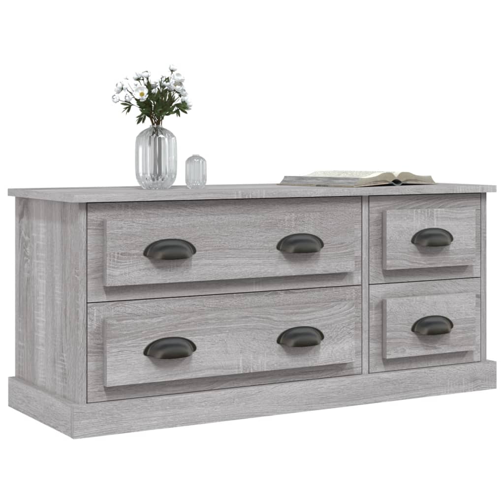 vidaXL TV Cabinet Grey Sonoma 100x35.5x45 cm Engineered Wood 4