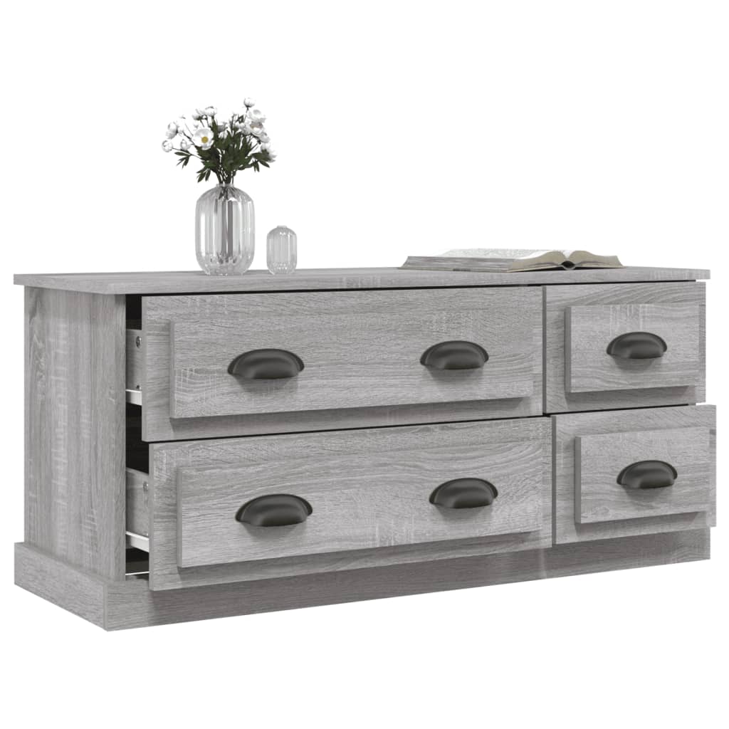 vidaXL TV Cabinet Grey Sonoma 100x35.5x45 cm Engineered Wood 5