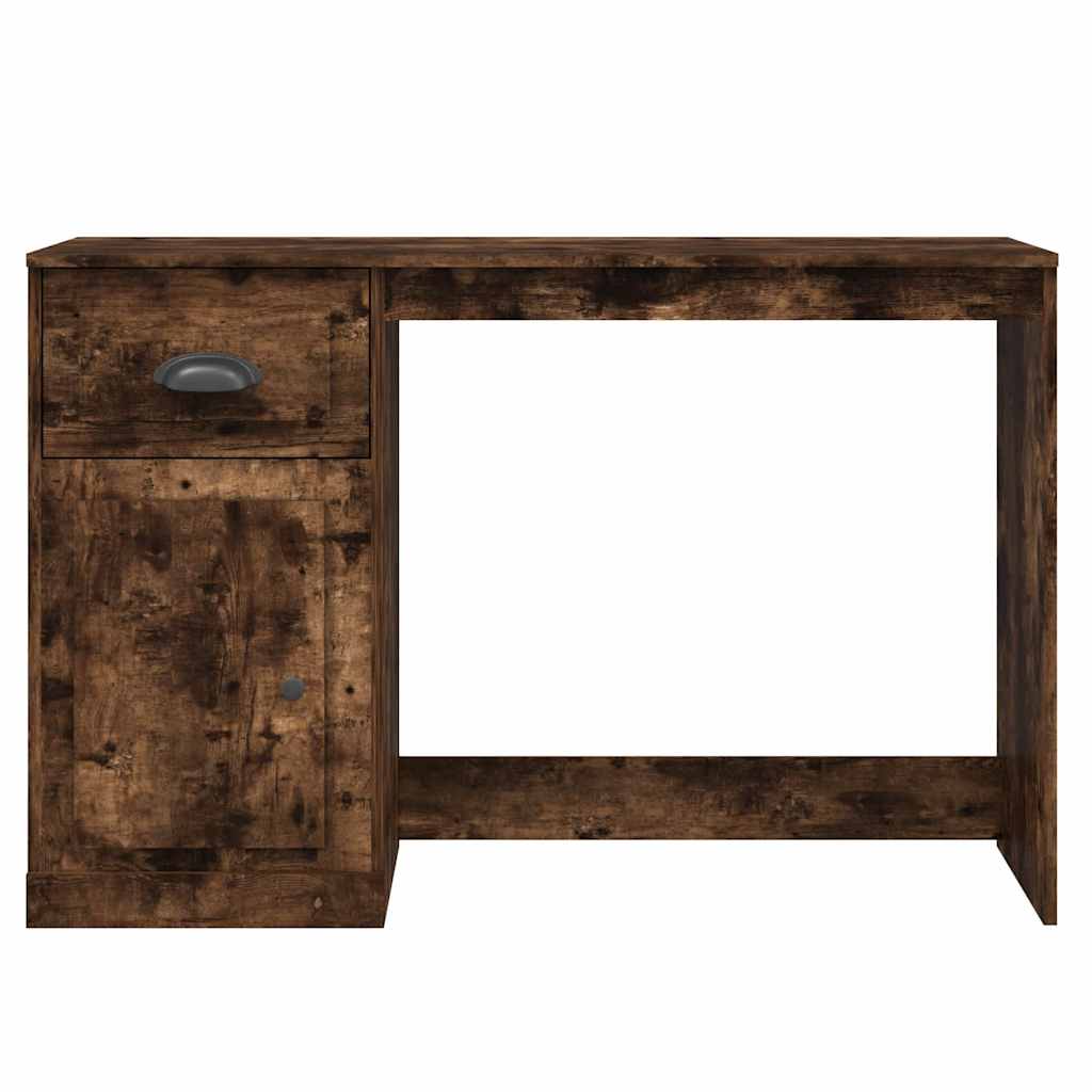 vidaXL Desk with Drawer Smoked Oak 115x50x75 cm Engineered Wood 6