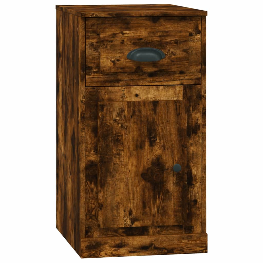 vidaXL Side Cabinet with Drawer Smoked Oak 40x50x75 cm Engineered Wood 2