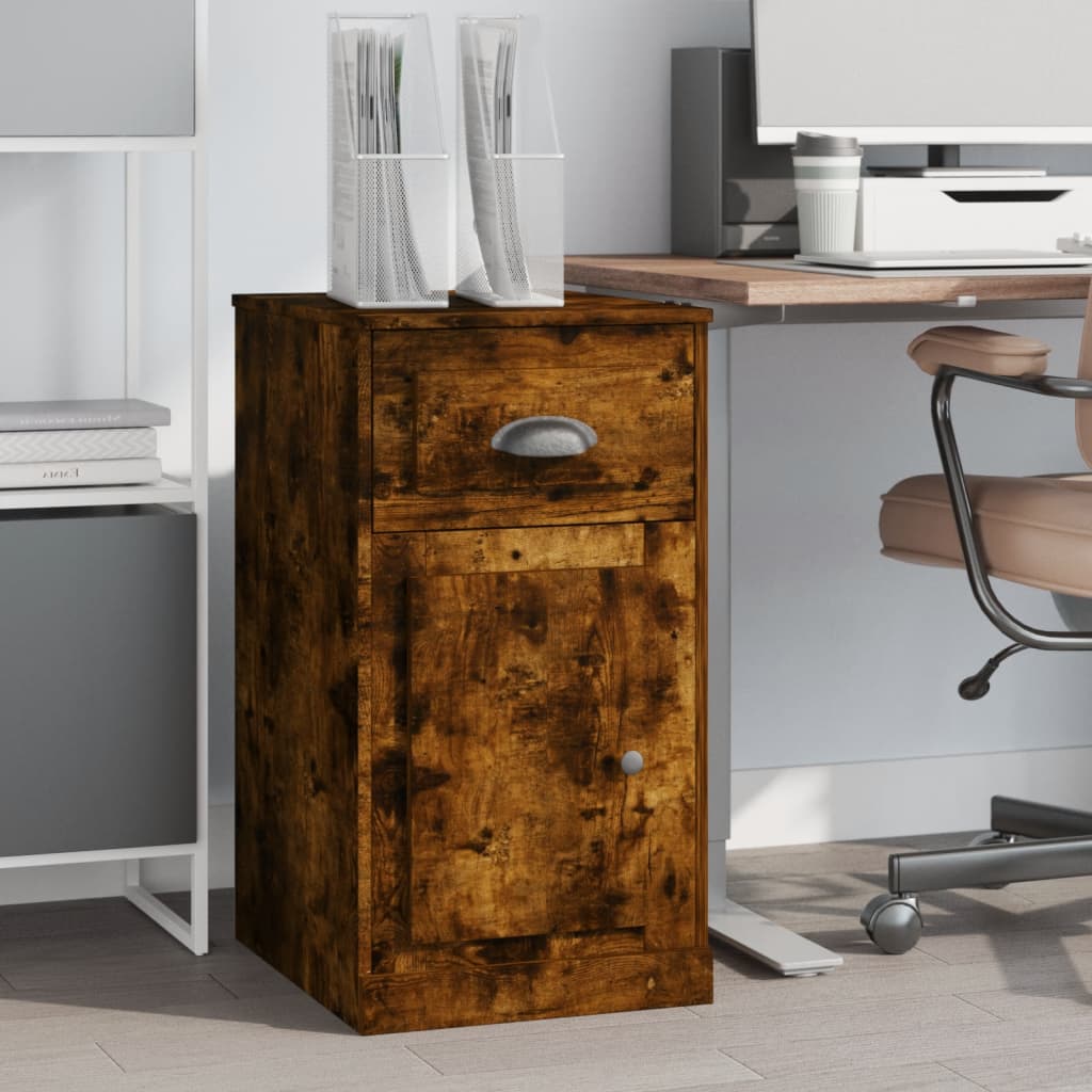 vidaXL Side Cabinet with Drawer Smoked Oak 40x50x75 cm Engineered Wood 1