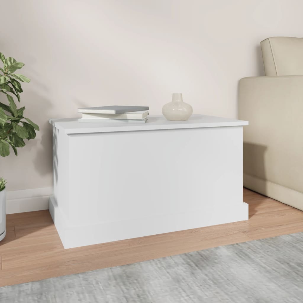 vidaXL Storage Box White 70x40x38 cm Engineered Wood 3