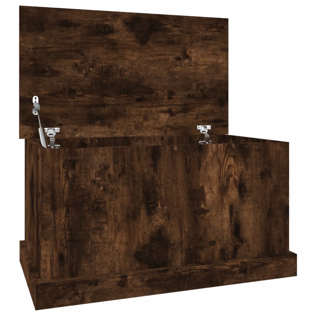 vidaXL Storage Box Smoked Oak 70x40x38 cm Engineered Wood 2